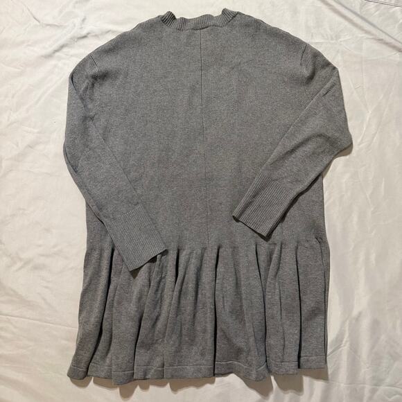 Free People Gray, Long Sleeve, Pleated, Ribbed, Sweater Dress- M - Picture 2 of 8